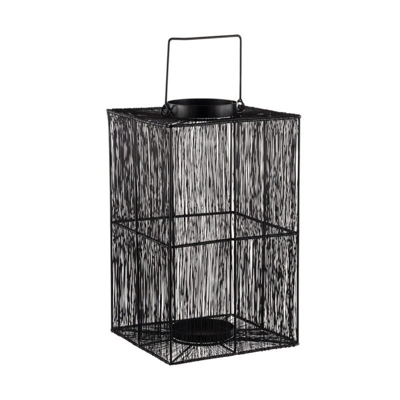 LAN007 Maxi lanterne métal Oslo 43cm noir mat