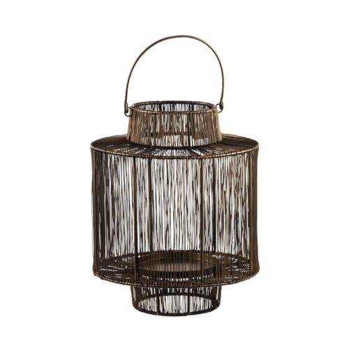 Lanterne métal "Zen" coloris bronze antique, 30 cm