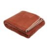 Plaid Douceur brick, surpiqûre lin Grand Plaid Douceur brick surpiqûre lin