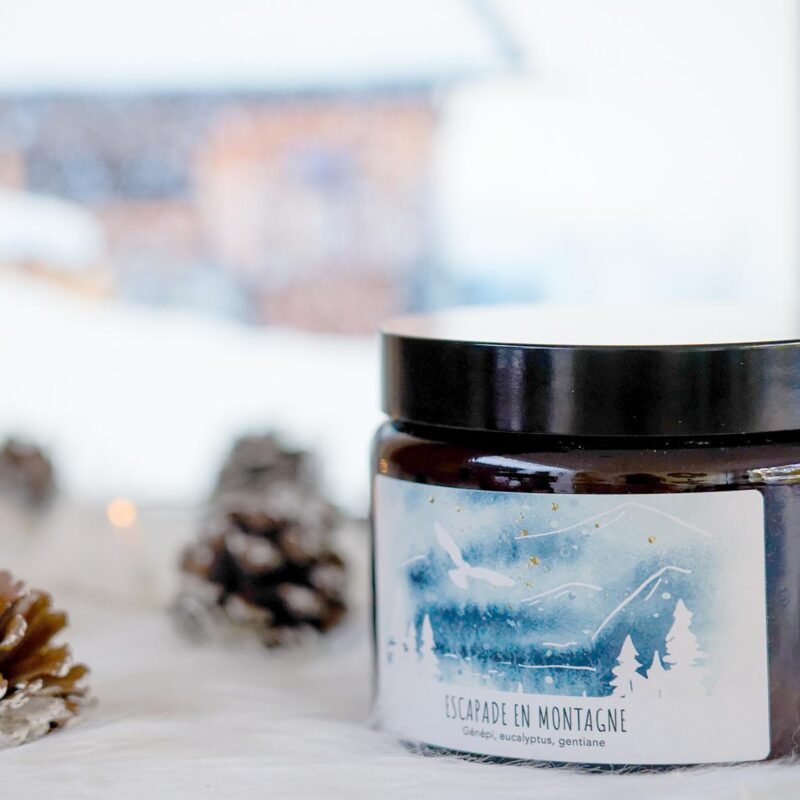 SEN043-2 Bougie parfumée 3 mèches 400g (60h) Escapade en montagne