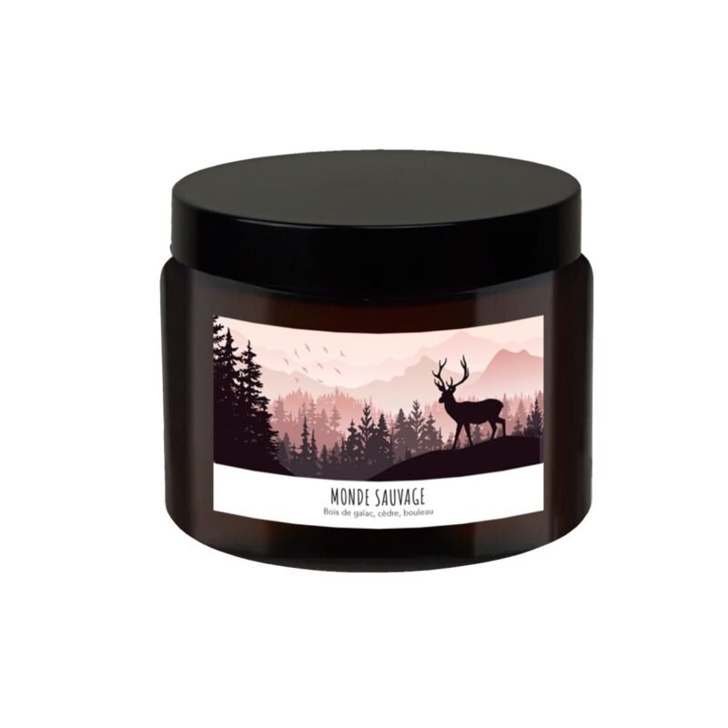 SEN044 Bougie parfumée 3 mèches 400g (60h) Monde sauvage
