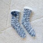 Chaussons chaussettes tricot grosse mailles avec picots anti-dérapants - Storm