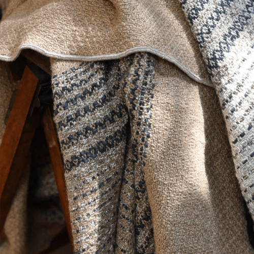 Plaid lin et coton Nomad chanvre surpiqûre lin