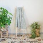 Plaid gaze de coton molletonnée Quilt - Céladon