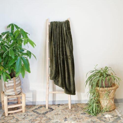 Plaid Super Moelleux kaki 100% recyclé