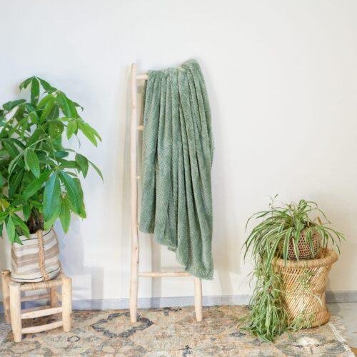 Plaid Super Moelleux sauge 100% recyclé