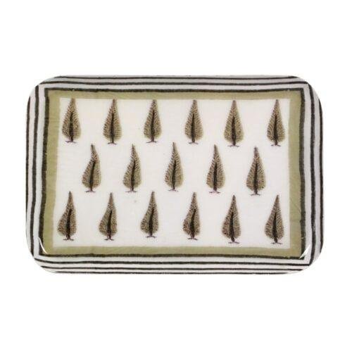 Grand plateau métal émaillé Toscane