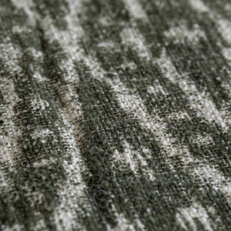 PLD244 detail 2 Plaid coton épais Atlas doublé sherpa écru et kaki
