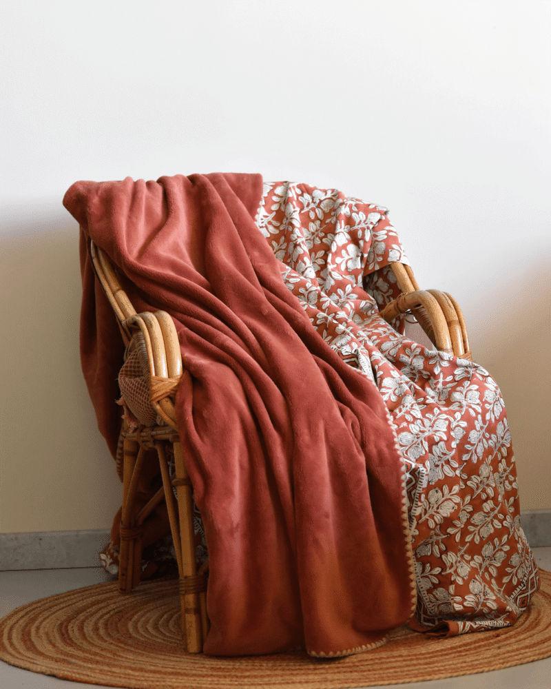 PLD287-1 Grand Plaid Douceur brick surpiqûre lin