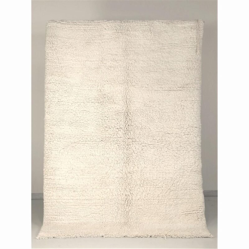 BENI OUARAIN UNI 159 X 260 carré OK Tapis Beni Ouarain uni écru très épais