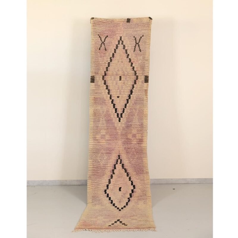 TAPCBJ003 Tapis de couloir Boujaad vintage "Pink Diamond"