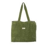 Sac cabas velours côtelé - vert mousse