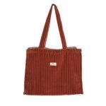 Sac cabas velours côtelé - terre de sienne