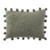 COU300G Housse de coussin tissée main à pompons
