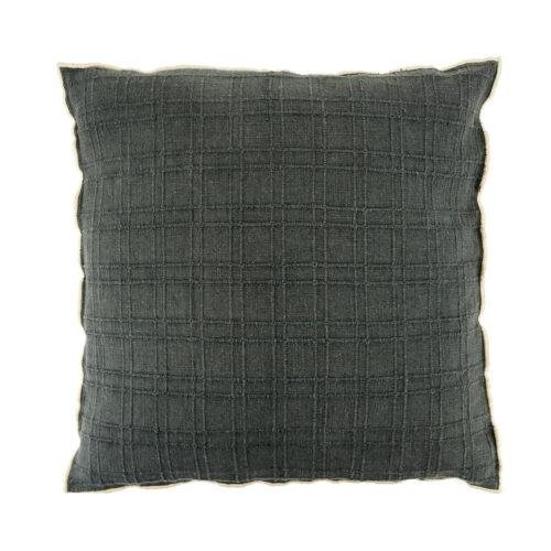 Housse de coussin Faro - granit surpiqûre lin