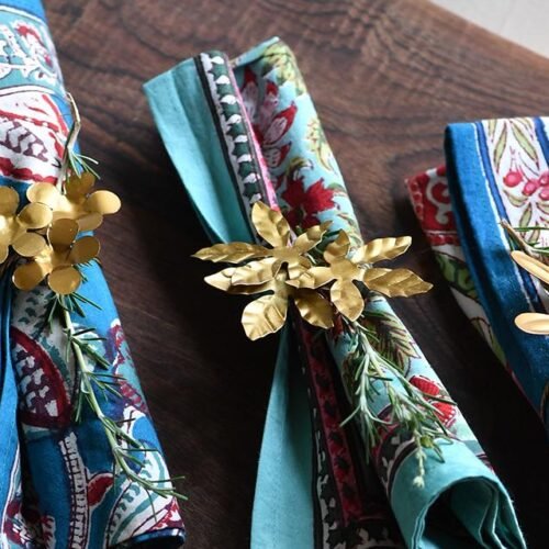 6 ronds de serviette nature assortis