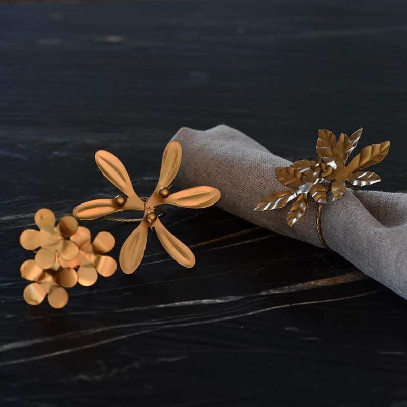 6 ronds de serviette nature assortis