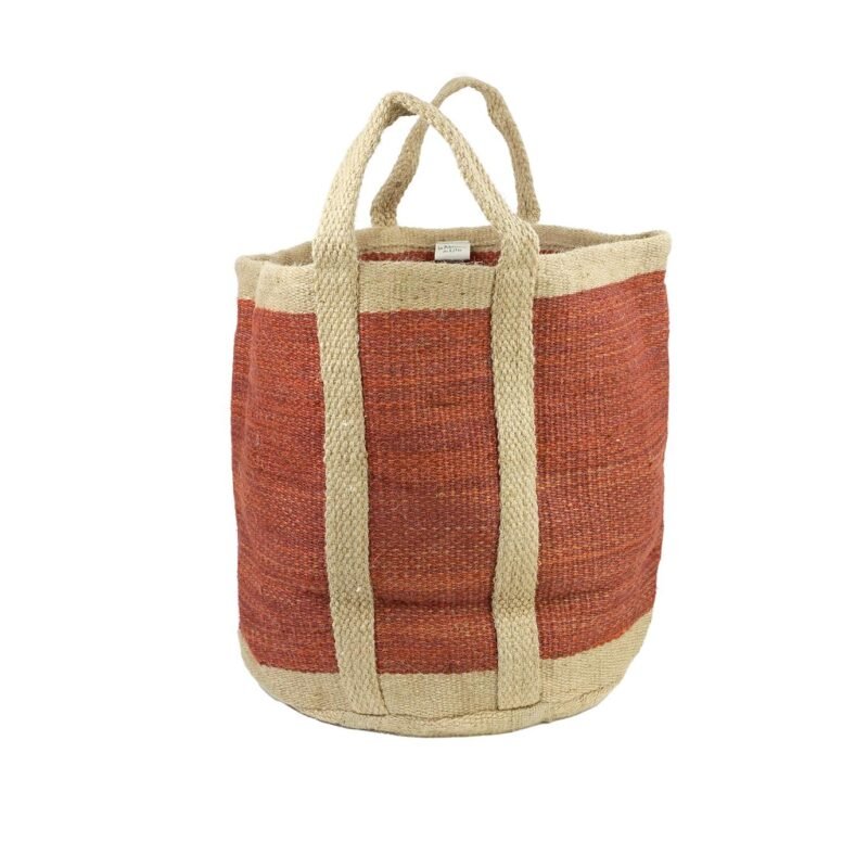 Panier jute coloris brique
