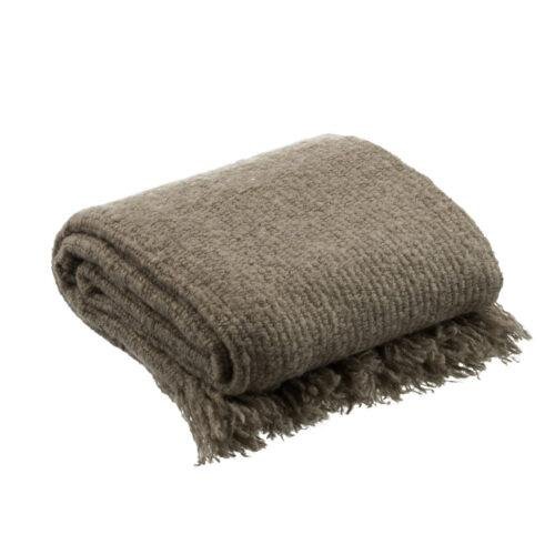 Plaid laine tricoté marron glacé