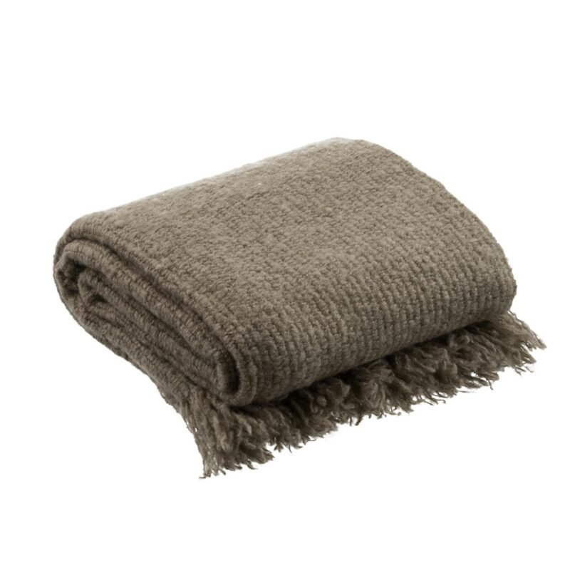 Plaid laine tricoté marron glacé