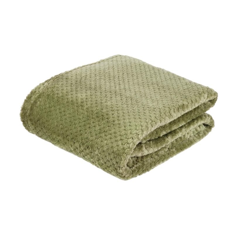 PLD391 Plaid Super Moelleux vert mousse, 100% recyclé