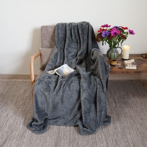 Plaid Super Moelleux granit 100% recyclé