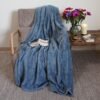 PLD393-1 Plaid Super Moelleux bleu baltique 100% recyclé