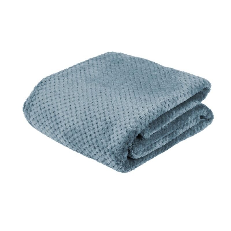 PLD393 Plaid Super Moelleux bleu baltique 100% recyclé