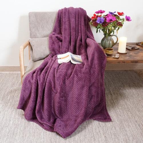 Plaid Super Moelleux purple 100% recyclé