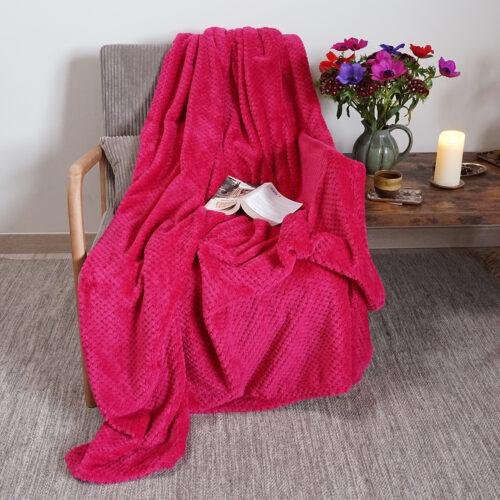 Plaid Super Moelleux hot pink 100% recyclé