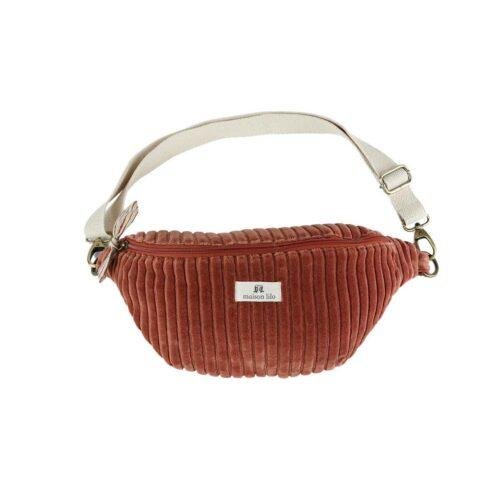 Banane velours côtelé bandoulière amovible - terre de sienne