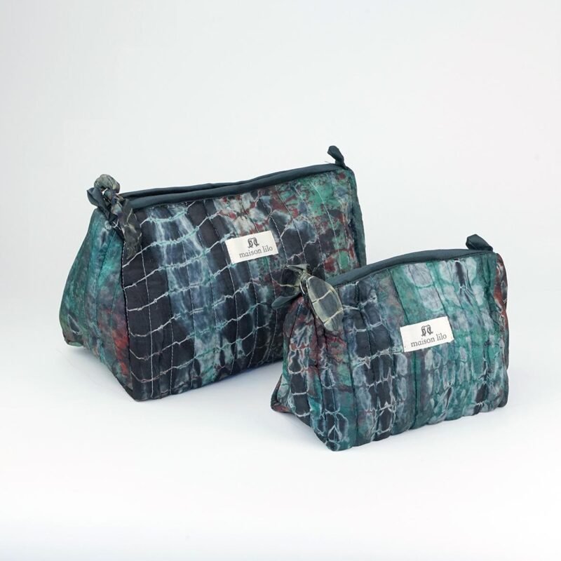 POC054-3 Trousse matelassée en sari de soie upcyclé #3