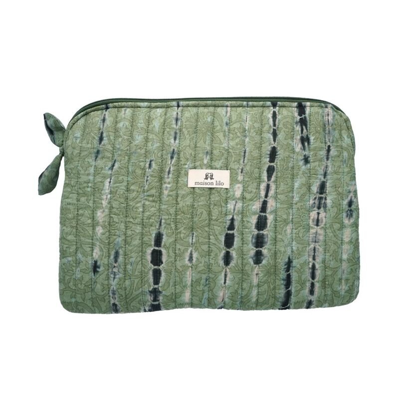 POC056 Pochette d'ordinateur en sari de soie upcyclé - pièce unique