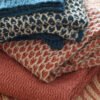 Plaid tricot laine tissé main bicolore