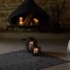 TAP058-1 Tapis Tribal noir/naturel jute et coton