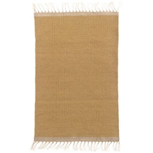 Tapis laine & jute ocre