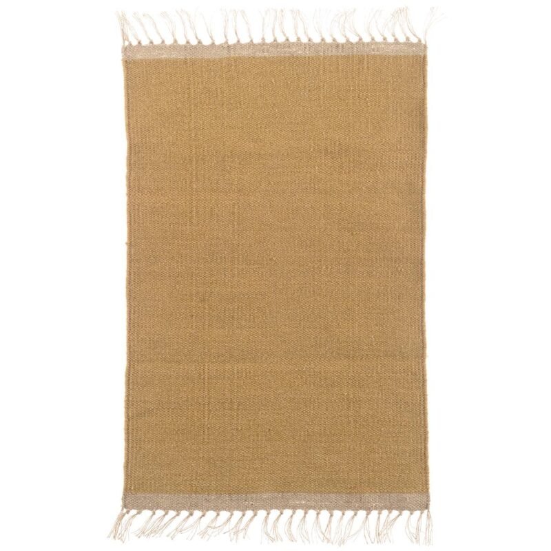 TAP076 Tapis laine & jute ocre