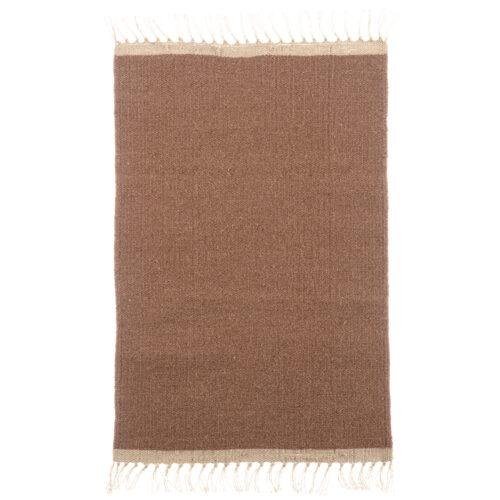Tapis laine & jute sienne