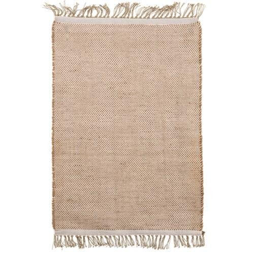 Tapis coton & jute damiers naturel/écru