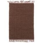 Tapis coton & jute damiers terre de sienne/naturel - 60 x 90
