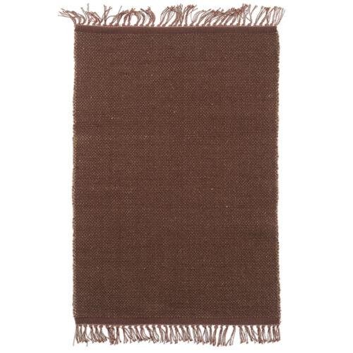 Tapis coton & jute damiers terre de sienne/naturel