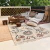 TAP102-1 Tapis Samarcande jute & coton lin/kaki/sienne