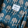 pochette Sac cabas matelassé Fleurette bleu imprimé blockprint