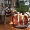Panier jute coloris brique