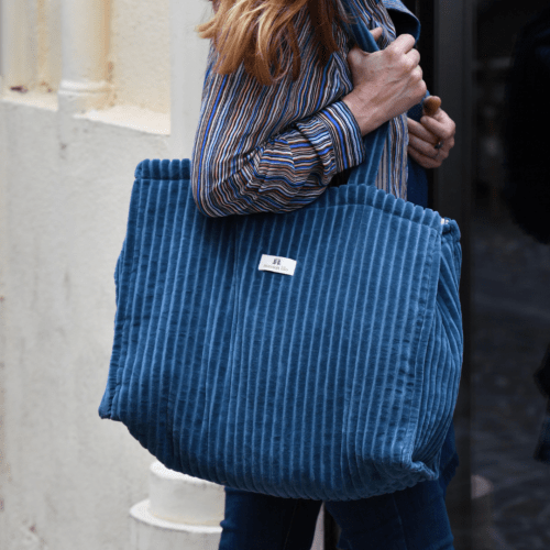 Sac cabas velours côtelé