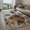 tapis (1) Tapis Samarcande jute & coton lin/kaki/sienne