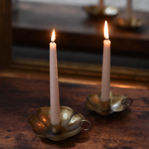 Bougeoir vintage coloris laiton antique