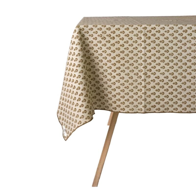 Nappe Bloom blockprint lin/ocre