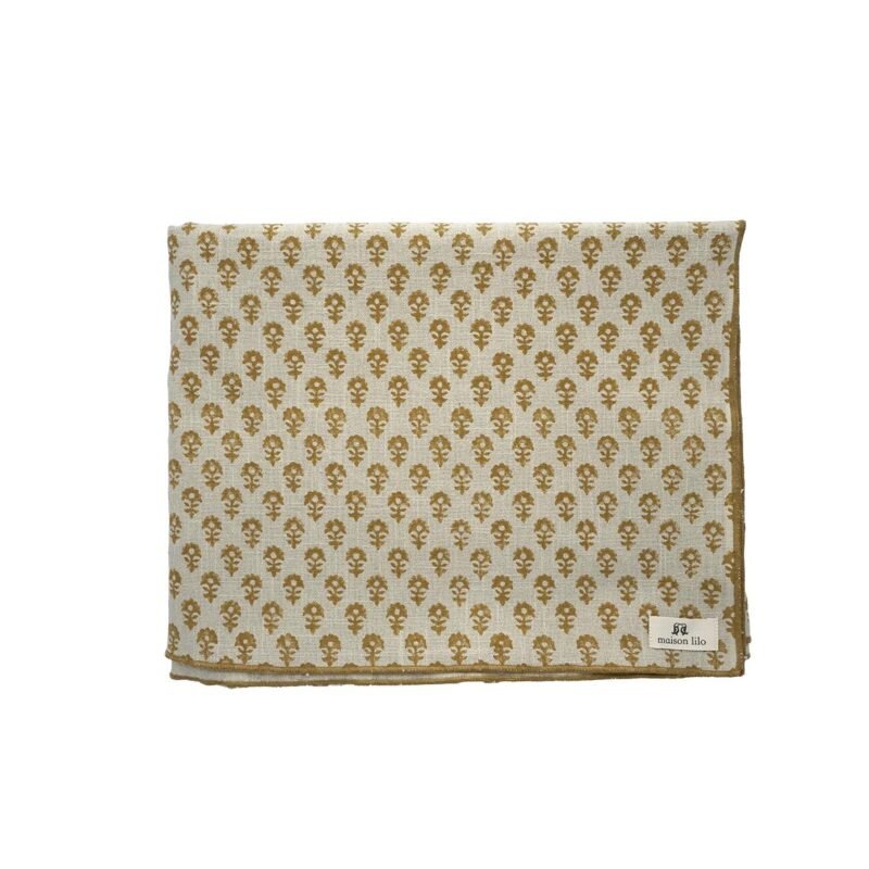 Nappe Bloom blockprint lin/ocre