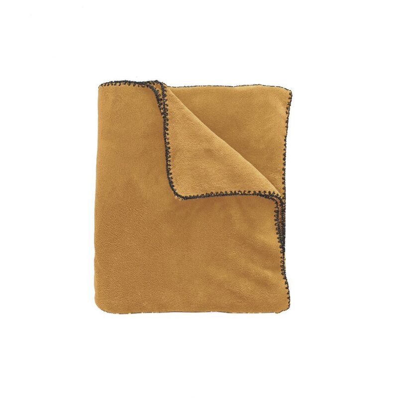 PLD288 Grand Plaid Douceur ocre surpiqûre noire